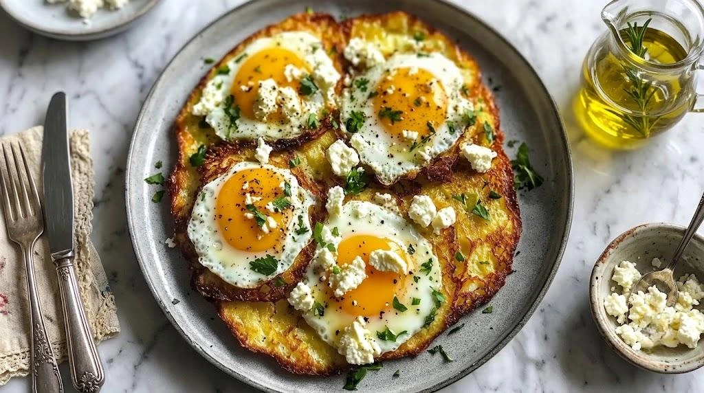 Crispy Feta Fried Eggs