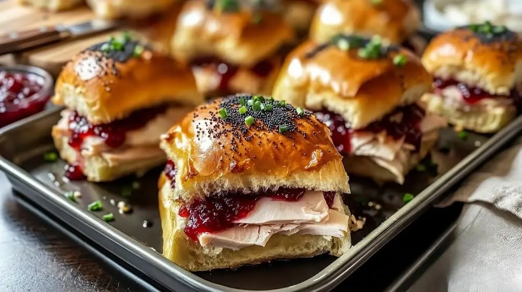 Cranberry Turkey Sliders with Havarti & Poppy Seed Topping Easy