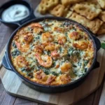 Delicious Spinach Dip with Shrimp, Crawfish recipe