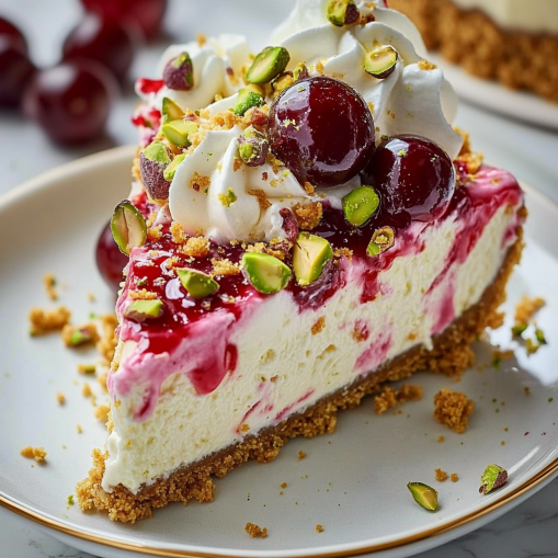 Lemon-Lime Cherry Pistachio Cheesecake Recipe Flavorful Dessert