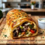 Mozzarella Cheesesteak Stromboli Easy & Delicious Philly Recipe