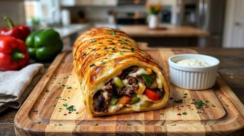 Mozzarella Cheesesteak Stromboli Easy & Delicious Philly Recipe