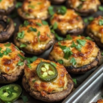 Spicy-Jalapeno-Popper-Stuffed-Mushrooms-Recipe-Flavorful