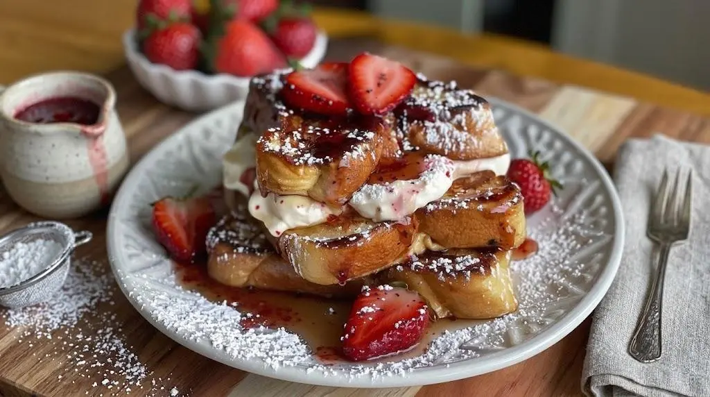 Strawberries Cream French Toasts Decadent & Easy Recipe