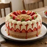 Strawberries and Cream Cheesecake Cake Recipe