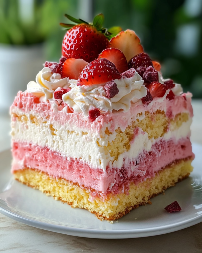 Tropical Strawberry Split Cake Recipe