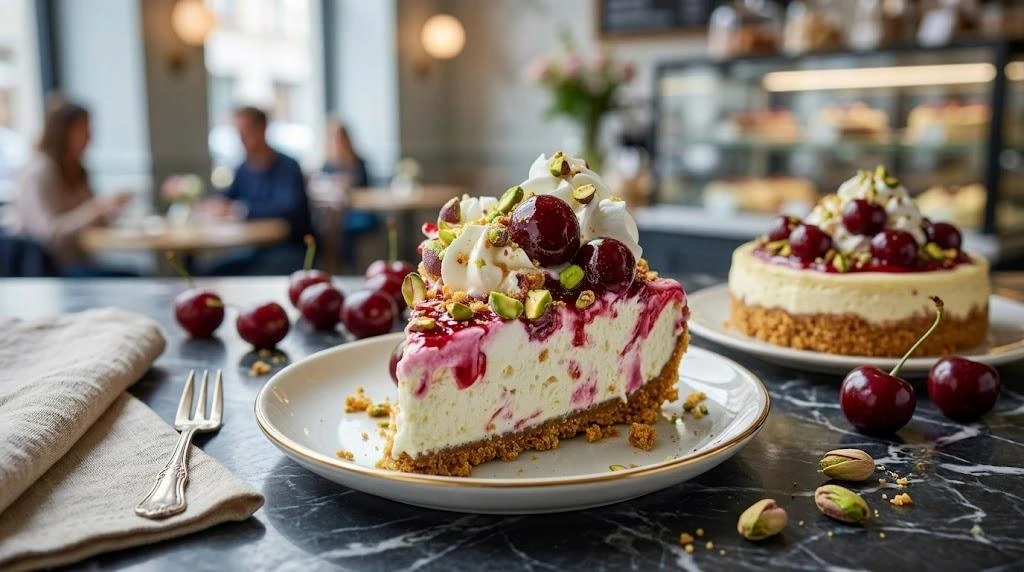 Lemon Cherry Pistachio Cheesecake Dessert Recipe