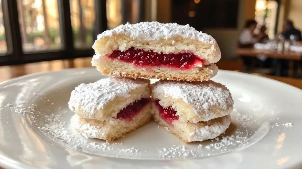 Raspberry-Filled Almond Snowball Cookies Recipe