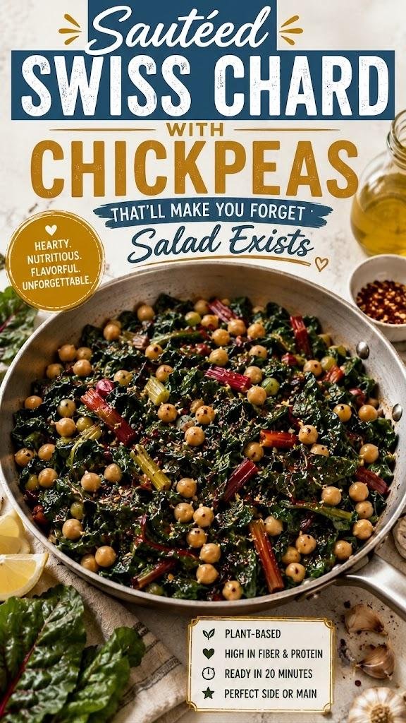 Sautรฉed Swiss Chard with Chickpeas